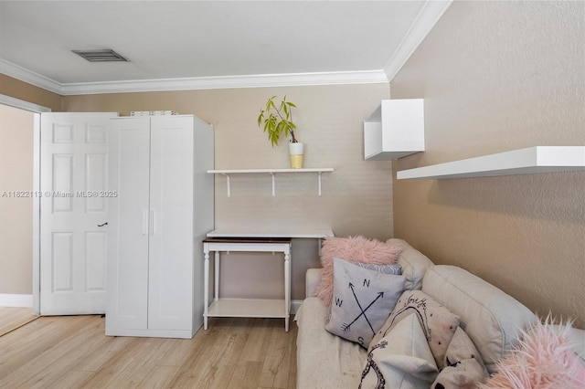 2309 SW 62nd Ct, Miami, FL 33155 - bedroom with crown molding and light wood-style floors