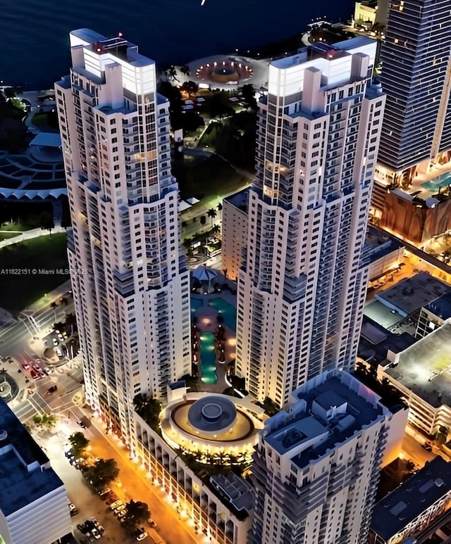 253 NE 2nd St Unit 222, Miami, FL 33132 - aerial view at night of a view of city lights