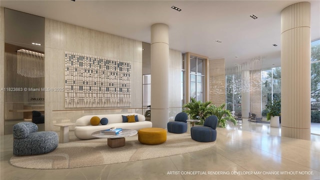 7200 Collins Ave Unit 1113, Miami Beach, FL 33141 - common area featuring a wall of windows