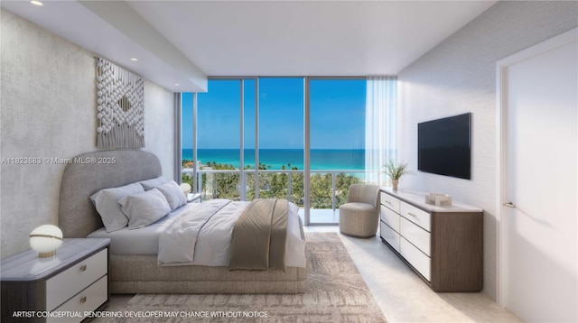 7200 Collins Ave Unit 1113, Miami Beach, FL 33141 - bedroom with floor to ceiling windows and recessed lighting