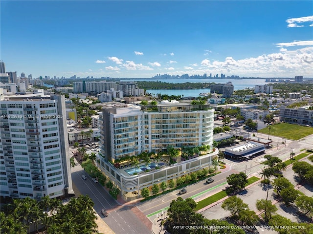 7200 Collins Ave Unit 1113, Miami Beach, FL 33141 - drone / aerial view of city skyline and a large body of water