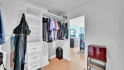 200 Leslie Dr Unit 407, Hallandale Beach, FL 33009 - walk in closet with light wood-type flooring