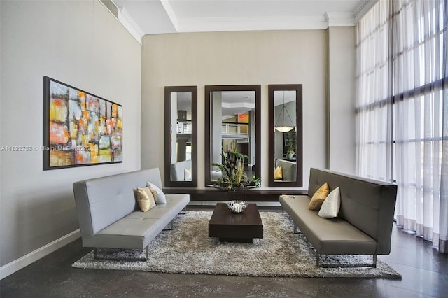 200 Leslie Dr Unit 407, Hallandale Beach, FL 33009 - living area featuring plenty of natural light and ornamental molding