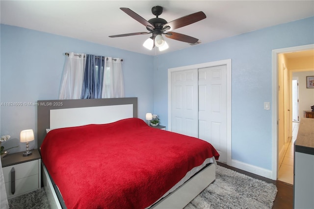 6459 Evans St, Hollywood, FL 33024 - bedroom with a closet and ceiling fan