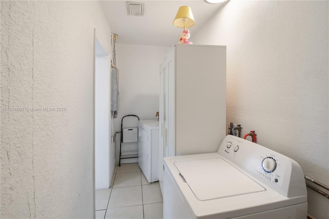 6459 Evans St, Hollywood, FL 33024 - laundry area featuring hookup for a washing machine, electric panel, a textured wall, and light tile patterned floors