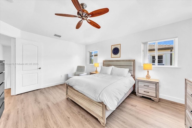 12926 SW 50th St, Miramar, FL 33027 - bedroom featuring light wood-type flooring and ceiling fan
