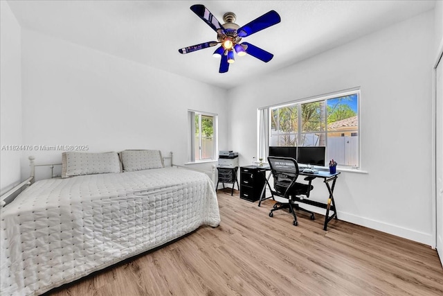 12926 SW 50th St, Miramar, FL 33027 - bedroom with wood finished floors, an office area, and ceiling fan