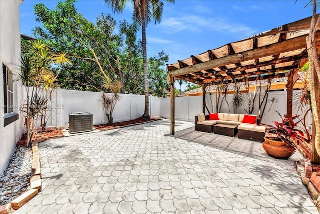 12926 SW 50th St, Miramar, FL 33027 - fenced backyard with a pergola, a patio, and outdoor lounge area