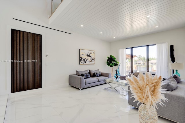 8965 NW 174th Ln, Hialeah, FL 33018 - living room with marble look tiles and recessed lighting