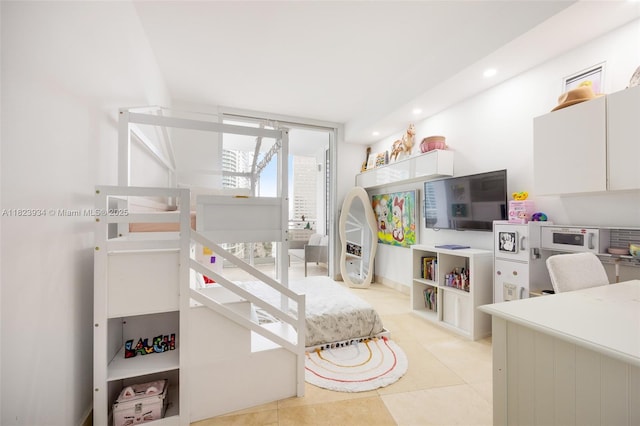 901 Brickell Key Blvd Unit 2506, Miami, FL 33131 - bedroom with recessed lighting and light tile patterned floors