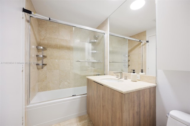 901 Brickell Key Blvd Unit 2506, Miami, FL 33131 - full bath featuring vanity, enclosed tub / shower combo, and tile patterned flooring