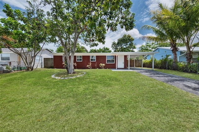 3818 Everglades Rd, Palm Beach Gardens, FL 33410 - ranch-style home with driveway and a carport