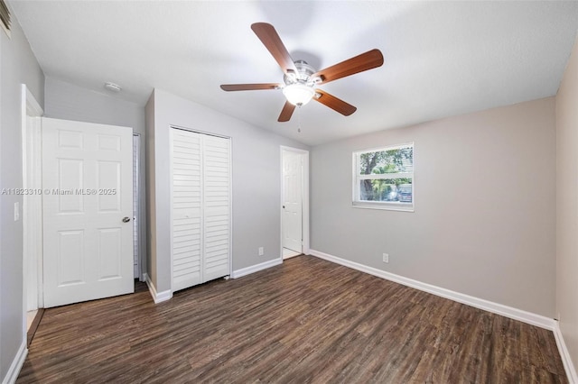 3818 Everglades Rd, Palm Beach Gardens, FL 33410 - unfurnished bedroom featuring wood finished floors, a closet, vaulted ceiling, and ceiling fan