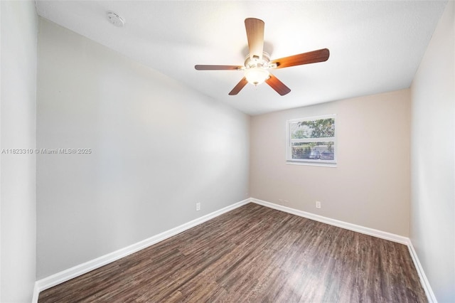 3818 Everglades Rd, Palm Beach Gardens, FL 33410 - unfurnished room featuring a smoke detector, dark wood-style flooring, and ceiling fan