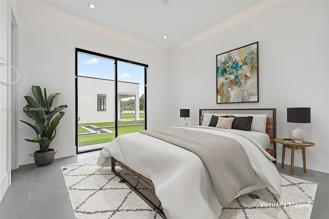 9741 SE Gomez Ave, Hobe Sound, FL 33455 - bedroom with access to exterior and recessed lighting