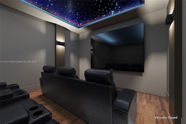 9741 SE Gomez Ave, Hobe Sound, FL 33455 - home theater room featuring wood finished floors