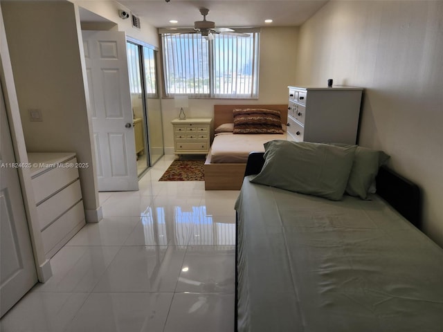 345 Ocean Dr Unit 602, Miami Beach, FL 33139 - bedroom with light tile patterned flooring and recessed lighting