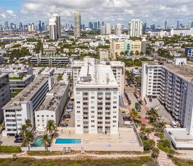 345 Ocean Dr Unit 602, Miami Beach, FL 33139 - bird's eye view of skyline and a pool area