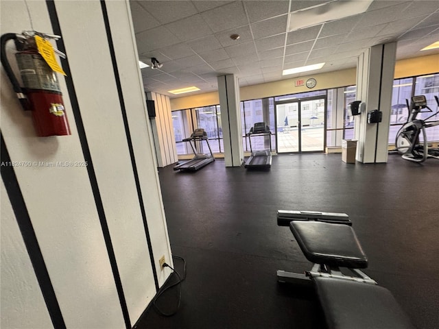 2750 NE 183rd St Unit 2103, Aventura, FL 33160 - exercise room featuring a drop ceiling