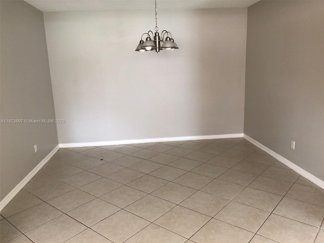 156 SW 126th Ave, Plantation, FL 33325 - empty room with a chandelier and light tile patterned floors