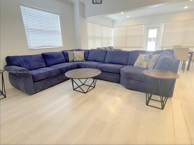326 Harrison St Unit 303A, Hollywood, FL 33019 - living area with light wood-style floors and recessed lighting