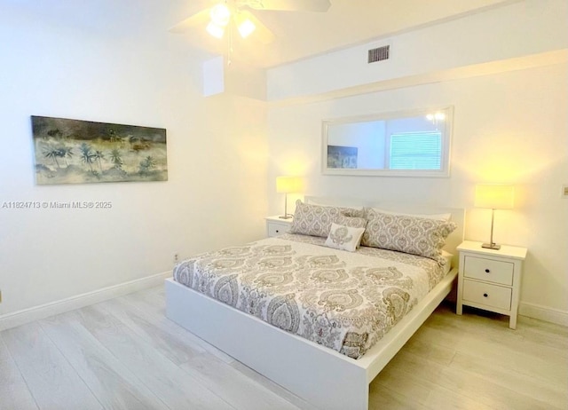 326 Harrison St Unit 303A, Hollywood, FL 33019 - bedroom featuring light wood-style flooring and ceiling fan