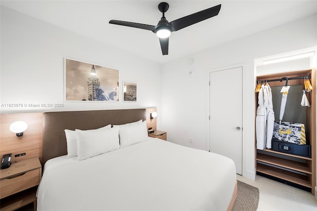 601 NE 1st Ave Unit 2703, Miami, FL 33132 - bedroom with ceiling fan
