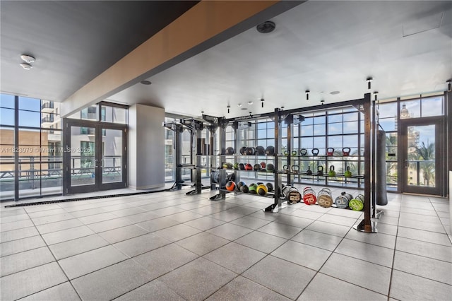 601 NE 1st Ave Unit 2703, Miami, FL 33132 - gym featuring expansive windows