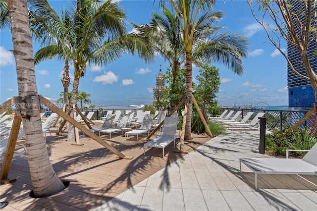 601 NE 1st Ave Unit 2703, Miami, FL 33132 - view of patio / terrace with a water view