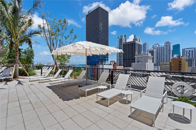 601 NE 1st Ave Unit 2703, Miami, FL 33132 - view of patio featuring a skyline view