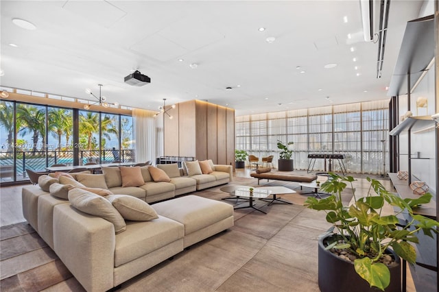 601 NE 1st Ave Unit 2703, Miami, FL 33132 - common area featuring a wall of windows