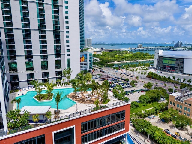 601 NE 1st Ave Unit 2703, Miami, FL 33132 - view of urban area with a large body of water and a notable bridge