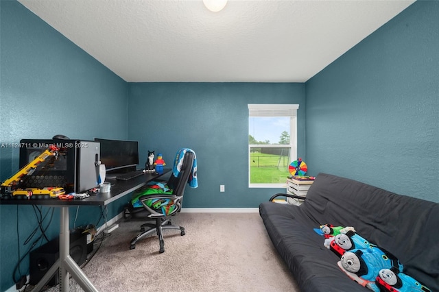 4728 Adrienne St, Sebring, FL 33872 - carpeted home office with baseboards and a textured wall