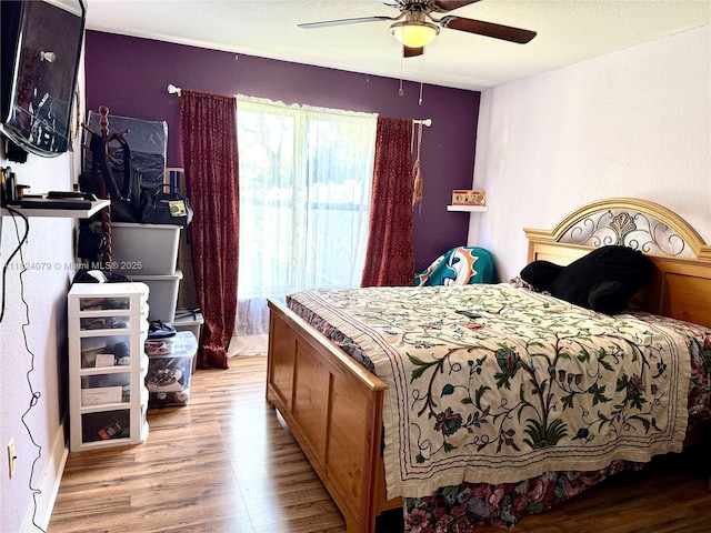 17088 NW 19th St, Pembroke Pines, FL 33028 - bedroom featuring wood finished floors and a ceiling fan