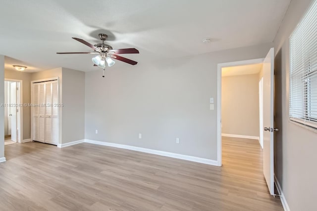 1708 NW 84th Dr, Coral Springs, FL 33071 - spare room featuring ceiling fan, light wood-style floors, and a smoke detector
