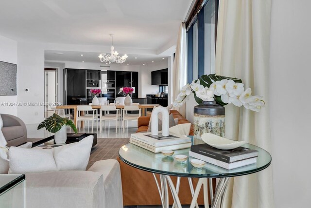 18555 Collins Ave Unit 4605, Sunny Isles Beach, FL 33160 - living room with a chandelier