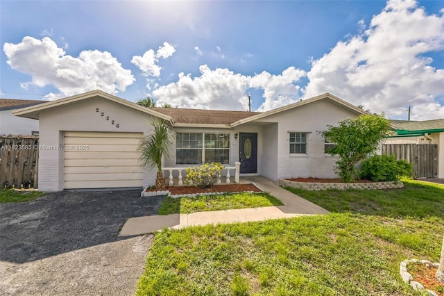 22226 SW 62nd Ave, Boca Raton, FL 33428 - ranch-style home featuring a garage, brick siding, driveway, and stucco siding