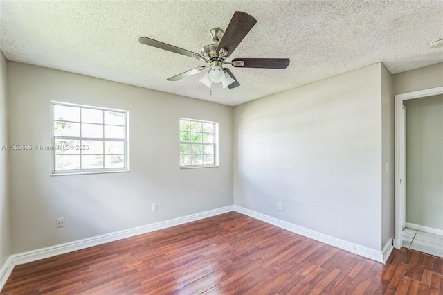 22226 SW 62nd Ave, Boca Raton, FL 33428 - unfurnished room featuring wood finished floors, a textured ceiling, a ceiling fan, and a smoke detector