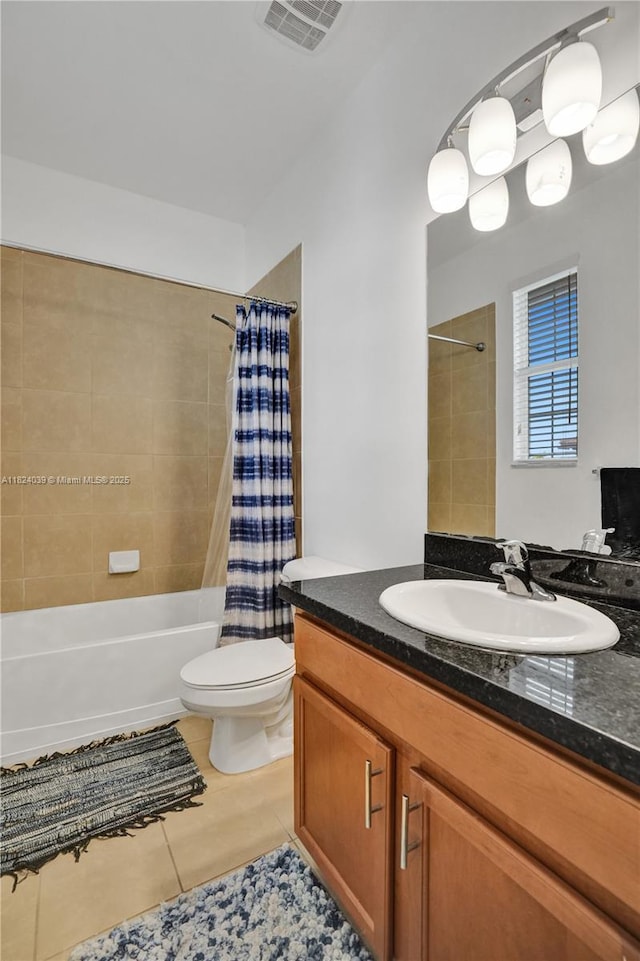 11854 SW 27th St, Miramar, FL 33025 - bathroom featuring tile patterned flooring, vanity, and shower / bath combination with curtain