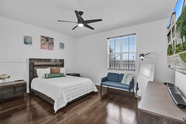 11854 SW 27th St, Miramar, FL 33025 - bedroom with dark wood-style floors and ceiling fan