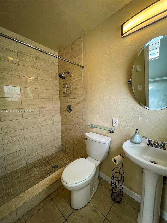 3515 Van Buren St Unit 106, Hollywood, FL 33021 - full bathroom featuring tiled shower, tile patterned floors, and a textured wall