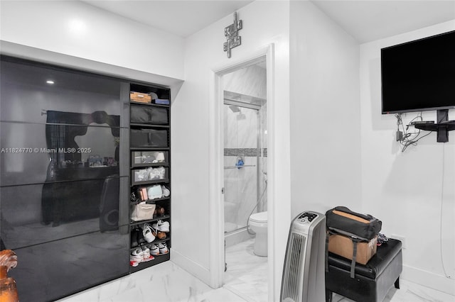 31 SW 58th Ct, Miami, FL 33144 - bathroom featuring marble finish flooring and a stall shower