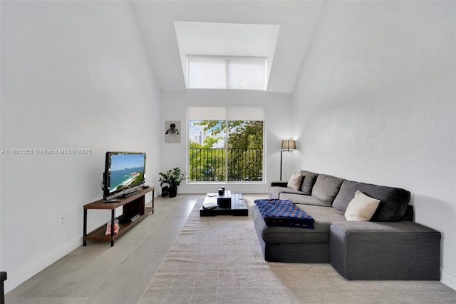6900 N Kendall Dr Unit A303, Pinecrest, FL 33156 - living area featuring high vaulted ceiling and baseboards