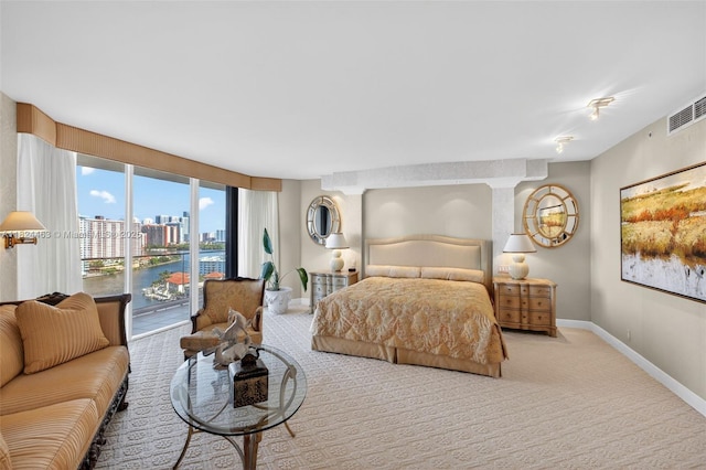 2800 Island Blvd Unit 1505, Aventura, FL 33160 - carpeted bedroom featuring access to exterior and a city view