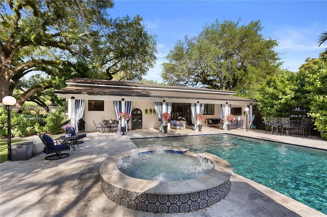 1460 Mantua Ave, Coral Gables, FL 33146 - view of pool featuring a patio area and a pool with connected hot tub
