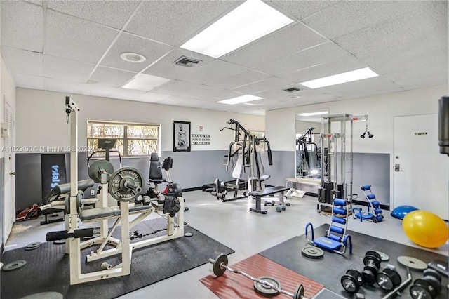 6500 Cypress Rd Unit 410, Plantation, FL 33317 - workout area with a paneled ceiling
