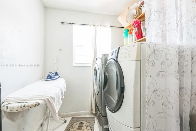 6701 NW 6th St, Margate, FL 33063 - laundry room with washing machine and dryer and baseboards