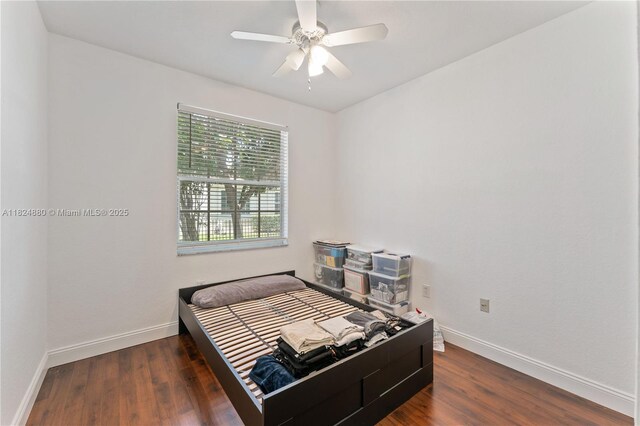 18739 SW 28th St, Miramar, FL 33029 - bedroom with wood finished floors and a ceiling fan