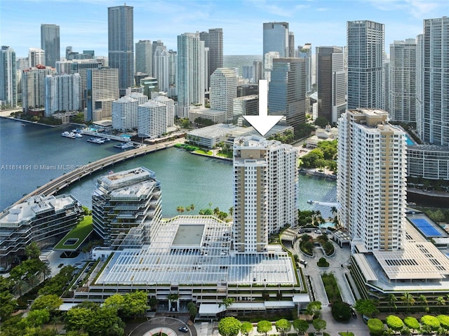 701 Brickell Key Blvd Unit 1605, Miami, FL 33131 - bird's eye view of city skyline and a large body of water
