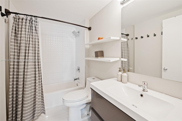 701 Brickell Key Blvd Unit 1605, Miami, FL 33131 - full bath featuring shower / tub combo with curtain, vanity, and tile patterned flooring